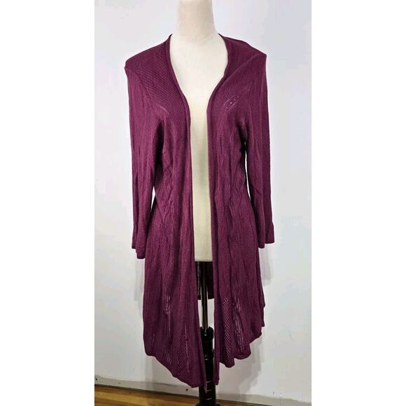 torrid Sweaters - Torrid Slub Knit Women's Sz 3 Cardigan Drape Front Hi-Low Lightweight Purple